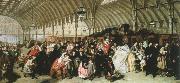 William Powell  Frith the railway station oil painting